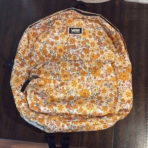 Vans Orange and Yellow Floral Backpack